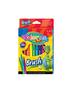 Flamastry pędzelkowe Kids 10 kolorów Colorino