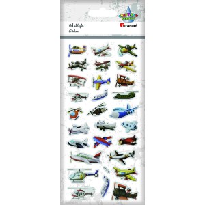 Naklejki wypukłe samoloty 28 sztuk miękkie, Craft Fun