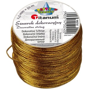 Sznurek dekoracyjny złoty 1,5 mm x 50 m złoty, Craft Fun
