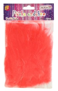 Piórka jasno-czerwone 10-12 cm op. ok. 50 szt. P-101, Aliga