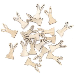 Dekoracje drewniane Króliczki 2 x 4 cm 18 sztuk, Dp Craft
