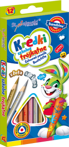 Kredki ołówkowe Bambino trójkątne 12 kolorów, St.Majewski