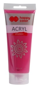 Farba akrylowa karminowy 200 ml Studio+, Happy Color