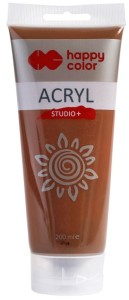 Farba akrylowa umbra 200 ml Studio+, Happy Color