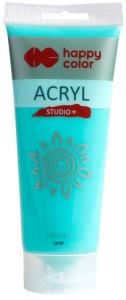 Farba akrylowa turkusowa 200 ml Studio+, Happy Color