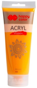 Farba akrylowa pomarańczowa 200 ml Studio+, Happy Color