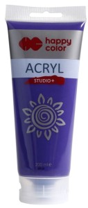 Farba akrylowa fioletowa 200 ml Studio+, Happy Color