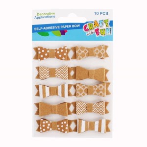 Naklejki papierowe Kokardy Kraft op. 10 sztuk, Craft With Fun