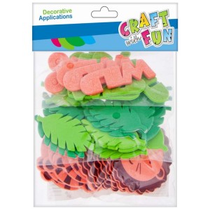Naklejki piankowe Las, Liście, Lew op. 48 sztuk, Craft With Fun