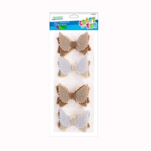 Naklejki tkaninowe kokardki skrzydła op. 4 sztuki, Craft With Fun