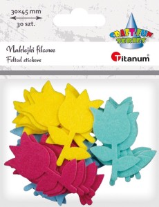 Naklejki filcowe kolorowe tulipany op. 30 sztuk, Craft Fun