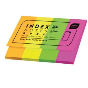 Zakładki indeksujące 4x20x50 neonowe 200k, Interdruk