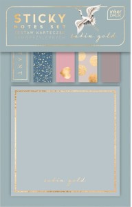 Zestaw karteczek samoprzylepnych Satin gold 2, Interdruk