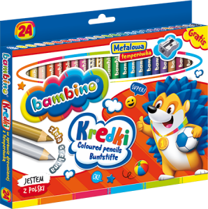 Kredki ołówkowe BAMBINO Jumbo 24 kolory z temperówką