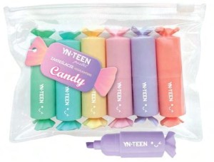 Zakreślacze pastelowe cukierki 6 kolorów Candy, YN Teen