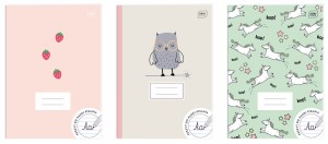 Zeszyt do nauki pisania A4 32 kartki 3 linie kolorowe dla dziewczynek MIX OKŁADEK, Interdruk