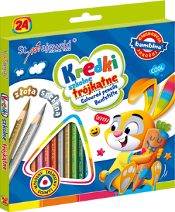 Kredki szkolne Bambino trójkątne 24 kolory