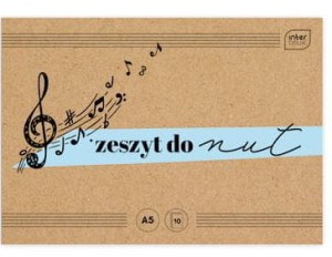 Zeszyt do muzyki A5 16 kartek Pięciolinia do nut MIX OKŁADEK, Interdruk