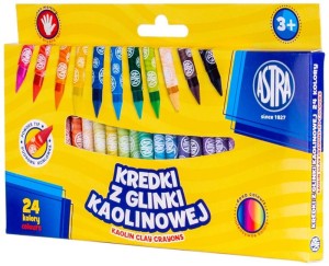 Kredki z glinki kaolinowej 24 kolorów, Astra