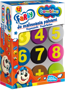 Farby do malowania palcami Bambino 12 kolorów z pieczątkami