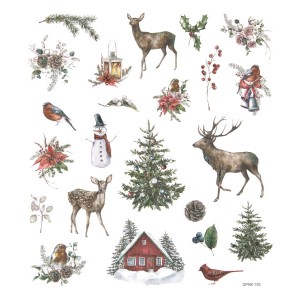 Naklejki z brokatem Święta Lovable Christmas Nature 23 sztuki, Dp Craft