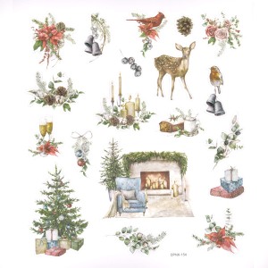 Naklejki z brokatem Święta Lovable Christmas Home 19 sztuk, Dp Craft