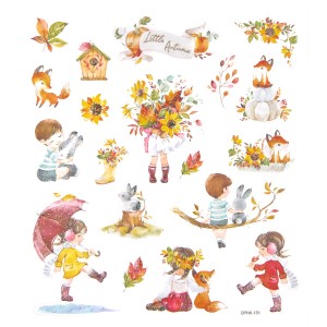 Naklejki z brokatem Jesień Little Autumn 19 sztuk, Dp Craft