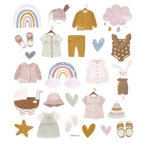 Naklejki z brokatem baby girl 25 sztuk, Dp Craft