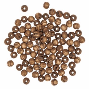 Koraliki drewniane sosnowe ciemne 1 cm 100 sztuk, Dp Craft