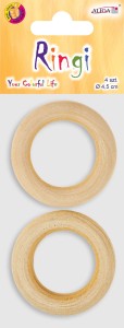 Ringi drewniane do makramy 4,5 cm 4 sztuki, Aliga