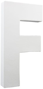 Litera F z masy papierowej 3D 20 cm, Decopatch