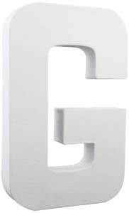 Litera G z masy papierowej 3D 20 cm, Decopatch
