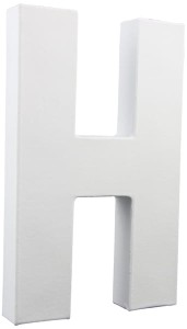 Litera H z masy papierowej 3D 20 cm, Decopatch