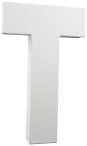 Litera T z masy papierowej 3D 20 cm, Decopatch
