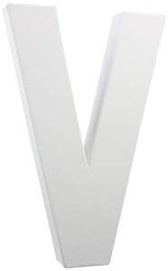 Litera V z masy papierowej 3D 20 cm, Decopatch