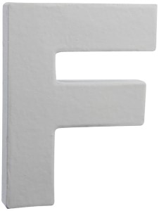 Litera F z masy papierowej 3D 12 x 10,5 x 1,5 cm, Decopatch