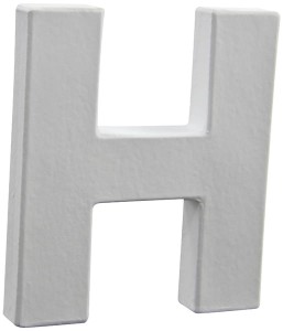 Litera H z masy papierowej 3D 12 x 10,5 x 1,5 cm, Decopatch