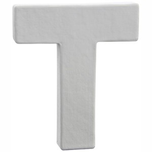 Litera T z masy papierowej 3D 12 x 10,5 x 1,5 cm, Decopatch