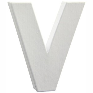 Litera V z masy papierowej 3D 12 x 10,5 x 1,5 cm, Decopatch