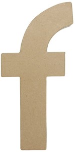 Litera F fantazyjna z masy papierowej 15 x 30 x 5 cm, Decopatch
