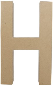 Litera H fantazyjna z masy papierowej 22 x 30 x 5 cm, Decopatch