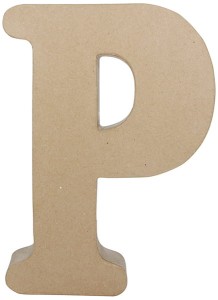 Litera P fantazyjna z masy papierowej 22 x 30 x 5 cm, Decopatch