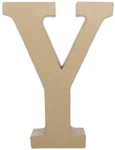 Litera Y fantazyjna z masy papierowej 22 x 30 x 5 cm, Decopatch