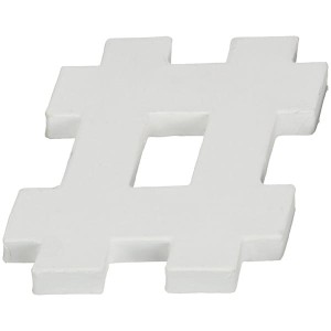 Znak # Hasztag z masy papierowej 3D 12 cm, Decopatch