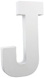 Litera J z masy papierowej 3D 20 cm, Decopatch