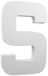 Litera S z masy papierowej 3D 20 cm, Decopatch