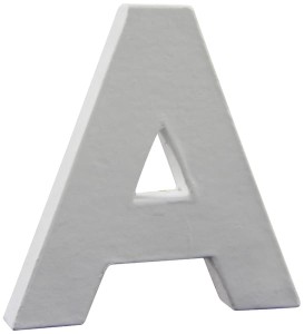 Litera A z masy papierowej 3D 12 x 10,5 x 1,5 cm, Decopatch