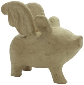 Figura Latająca świnia z masy papierowej 15 x 13,5 x 7 cm, Decopatch