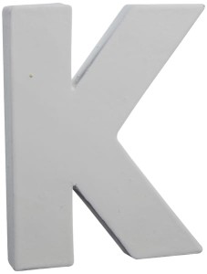 Litera K z masy papierowej 3D 12 x 10,5 x 1,5 cm, Decopatch