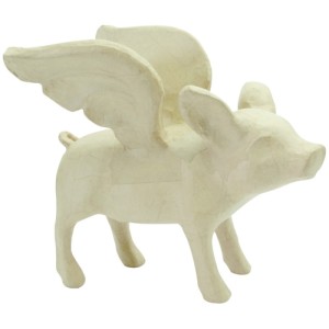Figura Świnka ze skrzydłami z masy papierowej 42 x 26 x 36 cm, Decopatch